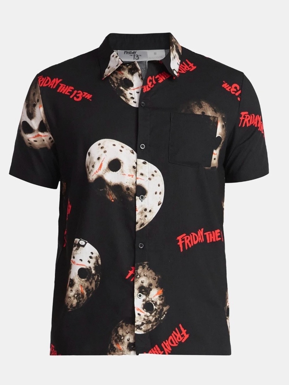 Friday the 13th Men's Graphic Print Shirt with Short Sleeves